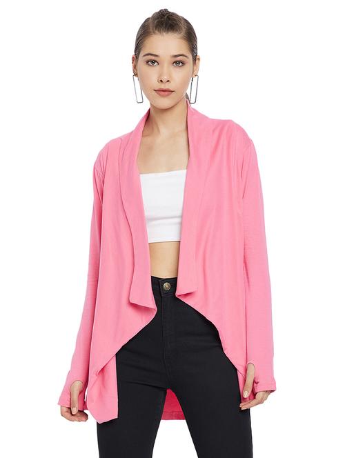 pink solid water fall shrug - 18172523 - Very Small Image - 1