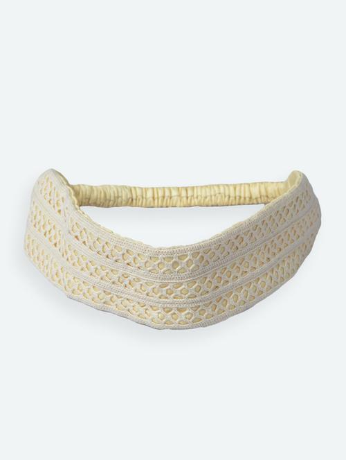 yellow white lace headband - 18172599 - Very Small Image - 1