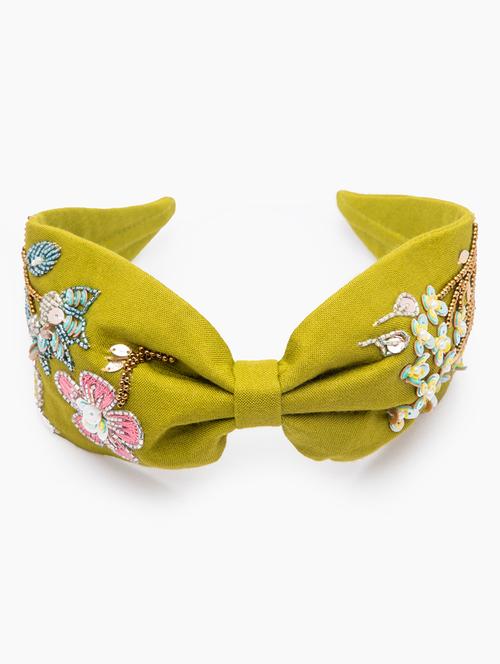 green floral embellished headband - 18172668 - Very Small Image - 1