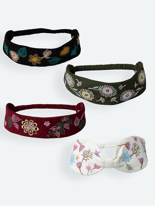floral embroidered headbandcombo (set of 4) - 18172688 - Very Small Image - 1