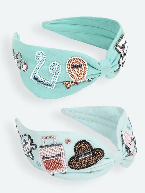 pastel blue embellished headband combo (set of 2) - 18172691 - Very Small Image - 1