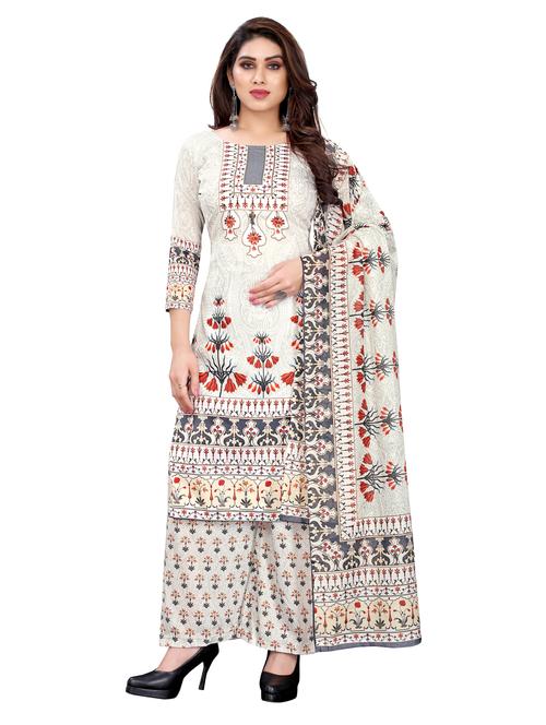 offwhite cotton unstitched suit - 18172796 - Very Small Image - 1