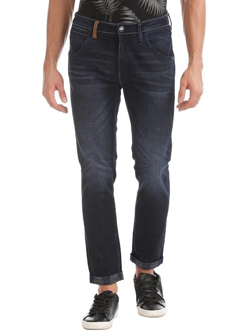 dark blue cotton blend jeans - 18173315 - Very Small Image - 1