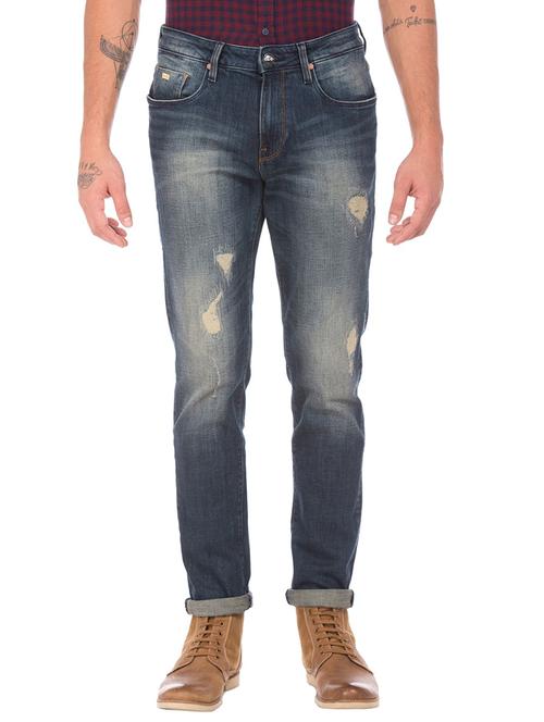 dark blue cotton blend jeans - 18173322 - Very Small Image - 1
