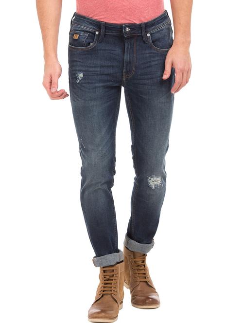 dark blue cotton blend jeans - 18173340 - Very Small Image - 1