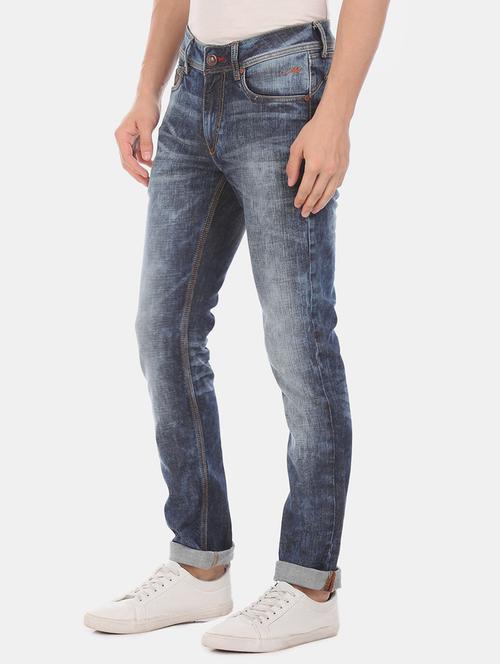 dark blue cotton blend jeans - 18173414 - Very Small Image - 1