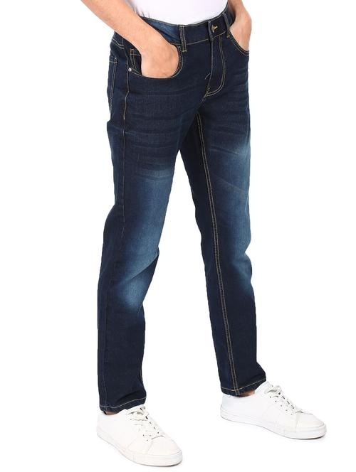 dark blue solid stone washed jean - 18173431 - Very Small Image - 1