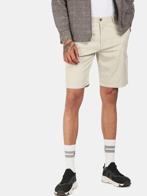 beige solid short - 18174094 - Very Small Image - 1