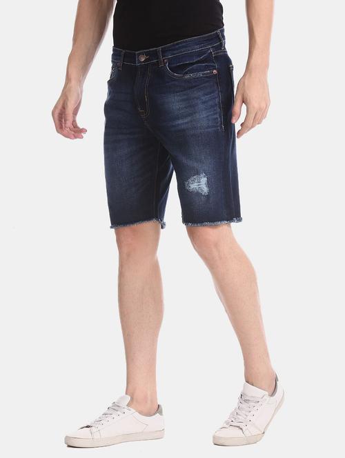 men regular denim cotton shorts - 18174169 - Very Small Image - 1