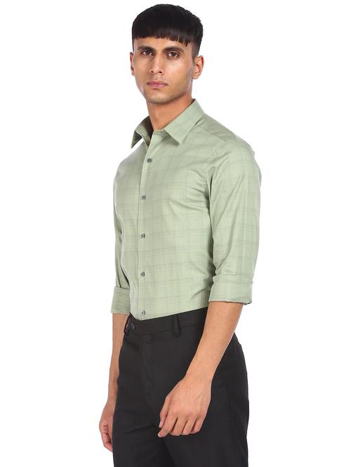 green checked formal shirt - 18175241 - Very Small Image - 1