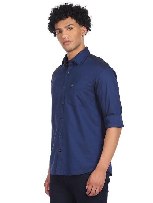 blue solid formal shirt - 18175316 - Very Small Image - 1
