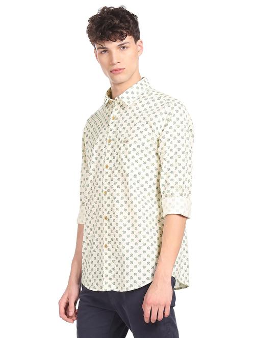 green cotton casual shirt - 18175502 - Very Small Image - 1