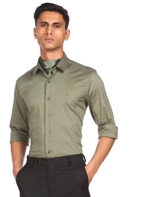 green solid casual shirt - 18175507 - Very Small Image - 1