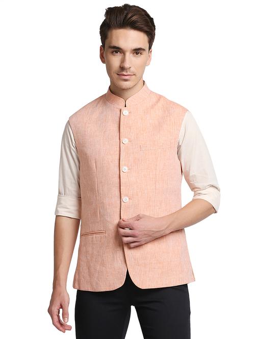 orange solid casual blazer - 18175698 - Very Small Image - 1