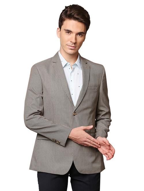 grey solid formal blazer - 18175766 - Very Small Image - 1