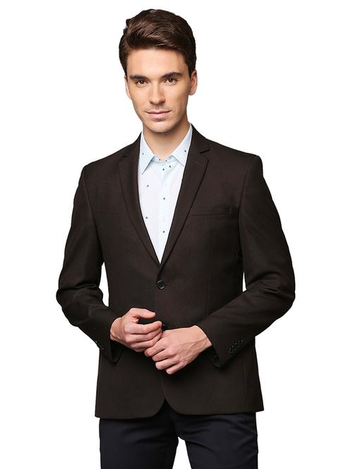brown solid formal blazer - 18175771 - Very Small Image - 1