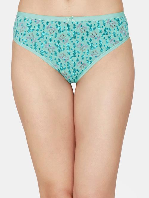 green printed thongs panty - 18175856 - Very Small Image - 1