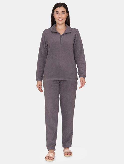 shirt collar solid nightwear pajama set - 18175919 - Very Small Image - 1
