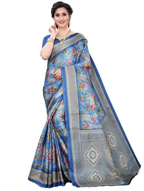 floral printed saree - 18175960 - Very Small Image - 1