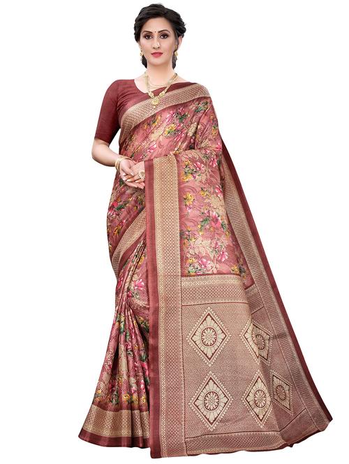floral printed saree with blouse - 18175961 - Very Small Image - 1