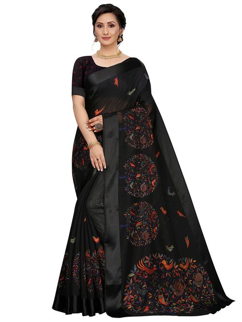 conversational printed saree with blouse - 18175978 - Very Small Image - 1