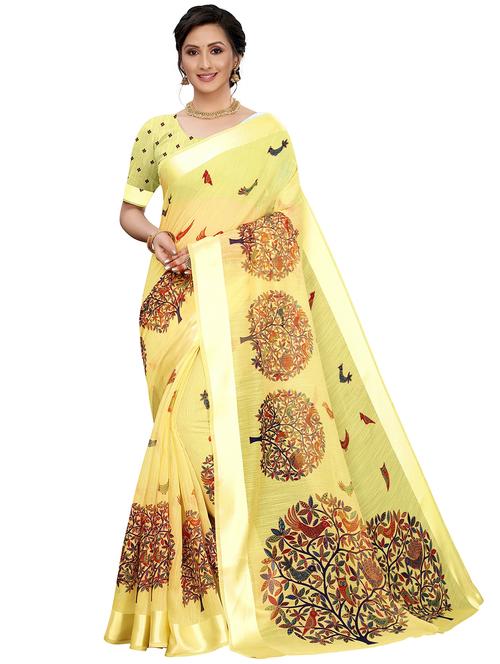 conversational printed saree with blouse - 18175980 - Very Small Image - 1