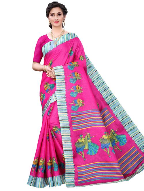 madhubani printed saree with blouse - 18176017 - Very Small Image - 1