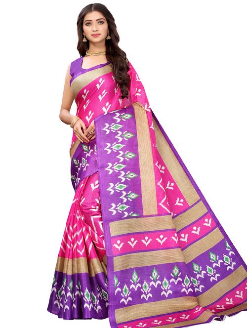 ikat printed saree - 18176042 - Very Small Image - 1