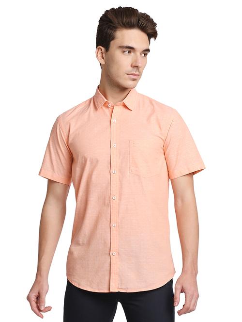 orange solid casual shirt - 18176113 - Very Small Image - 1