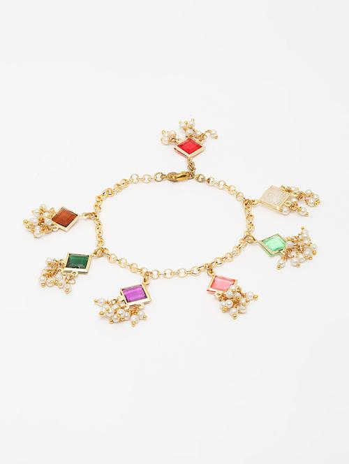 multi colored silver beaded bracelet - 18177157 - Very Small Image - 1