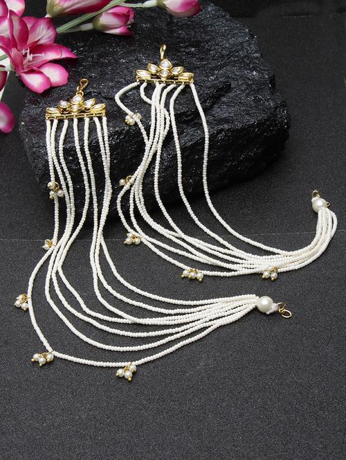 white metal drop earring - 18177253 - Very Small Image - 1