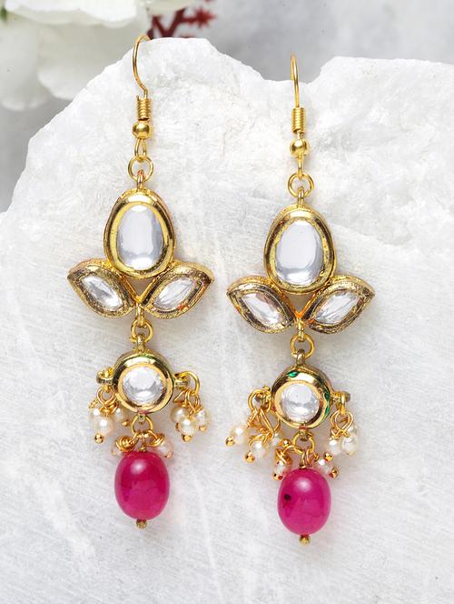 red silver drop earring - 18177320 - Very Small Image - 1