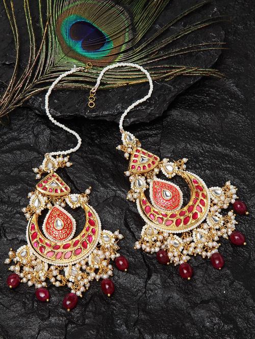 red silver drop earring - 18177340 - Very Small Image - 1