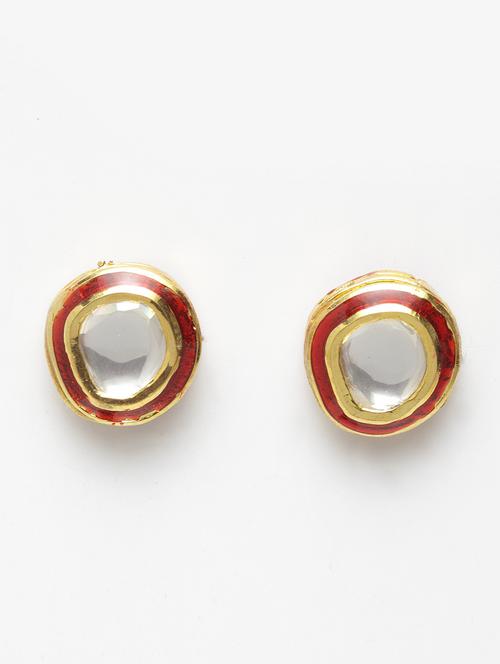red silver studs earring - 18177380 - Very Small Image - 1