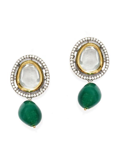 green silver drop earring - 18177383 - Very Small Image - 1