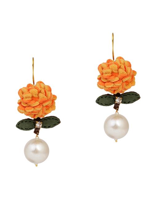 orange metal drop earring - 18177412 - Very Small Image - 1