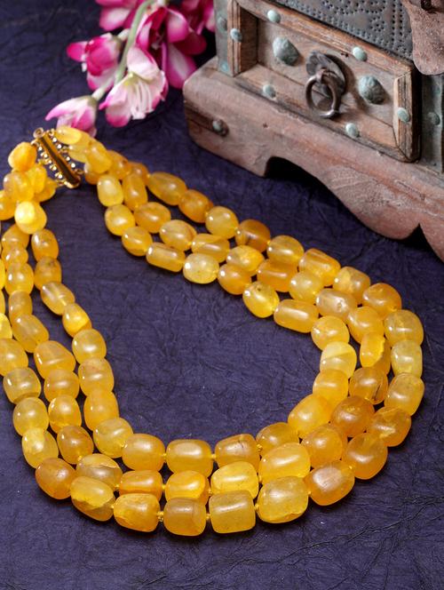 yellow metal long necklace - 18177445 - Very Small Image - 1