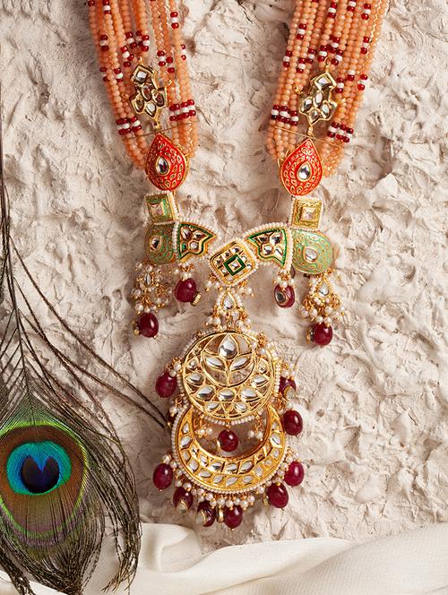 orange silver long necklace - 18177458 - Very Small Image - 1