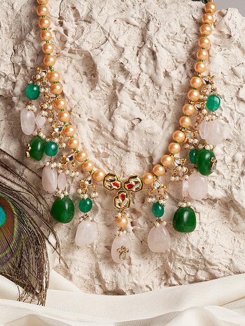 green metal long necklace - 18177459 - Very Small Image - 1