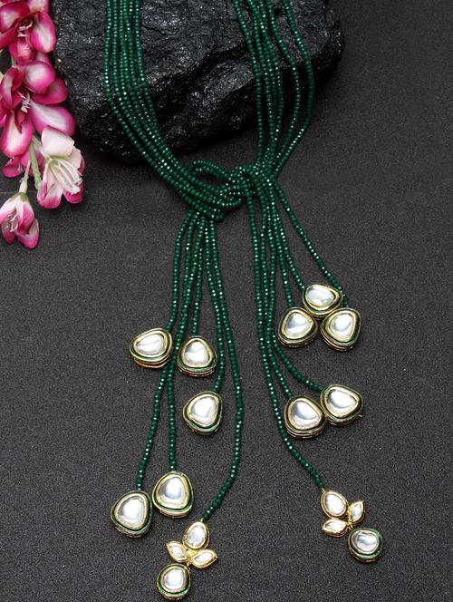 kundan green layered necklace - 18177512 - Very Small Image - 1