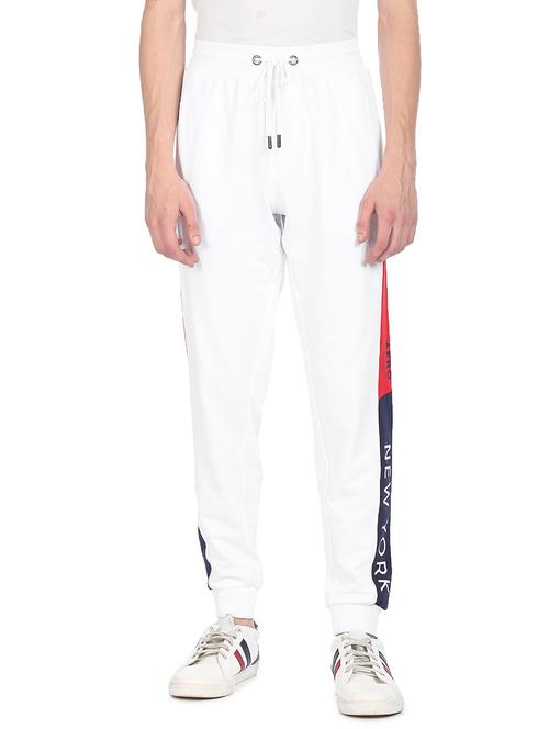 white color block joggers track pant - 18177671 - Very Small Image - 1