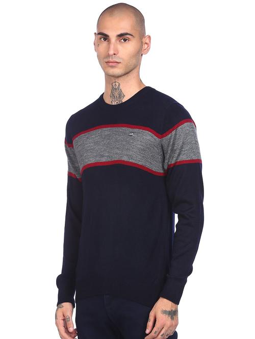 navy blue striped pullover - 18177786 - Very Small Image - 1