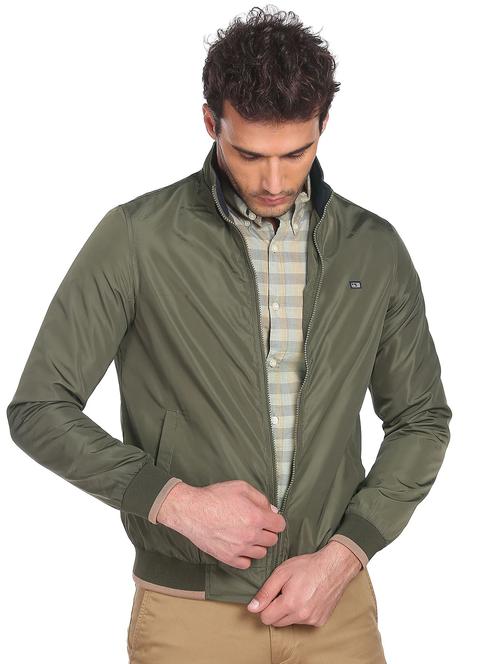 green solid bomber jacket - 18178020 - Very Small Image - 1