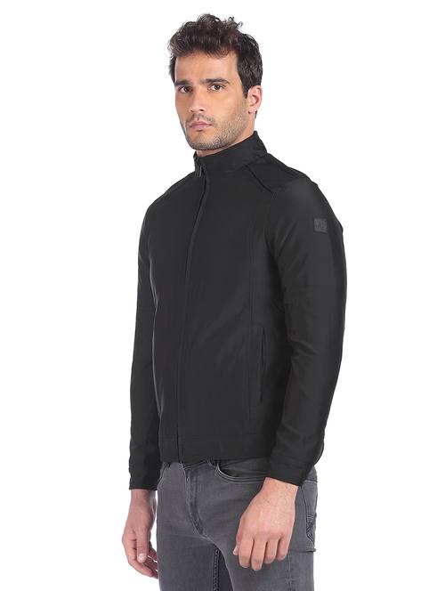 black solid casual jacket - 18178028 - Very Small Image - 1