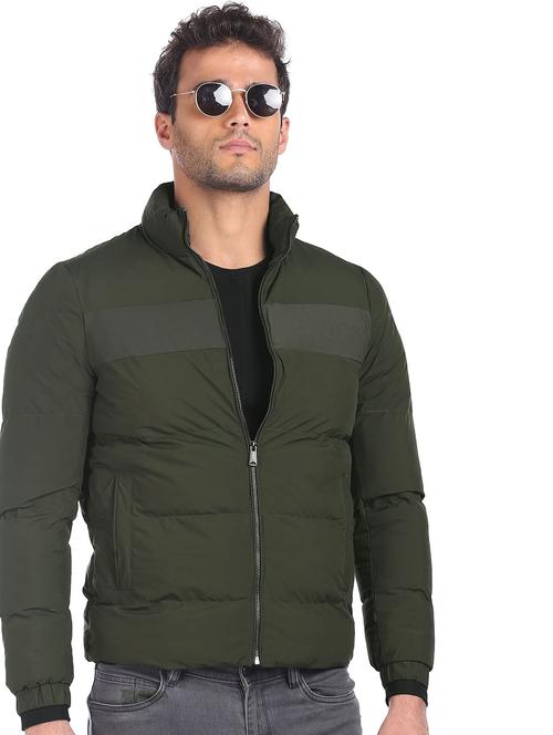 green solid quilted jacket - 18178048 - Very Small Image - 1