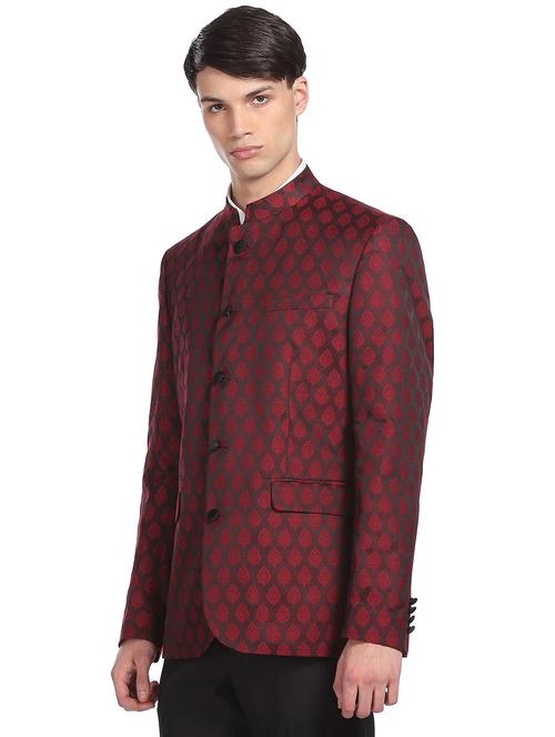 red polyester single breasted casual blazer - 18178074 - Very Small Image - 1