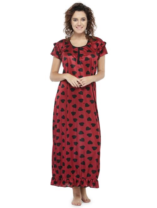 round neck printed nighty - 18178572 - Very Small Image - 1