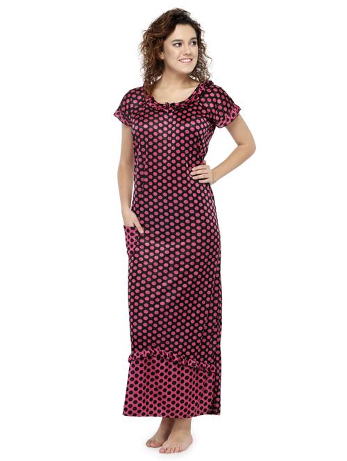 round neck printed nighty - 18178574 - Very Small Image - 1