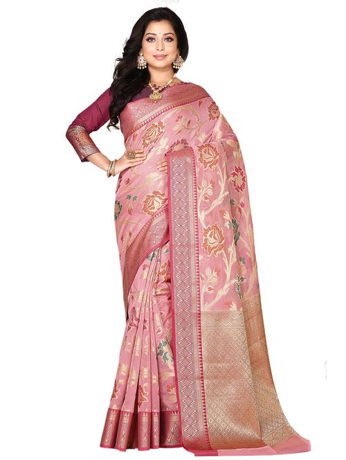 zari work banarasi saree with blouse - 18178635 - Very Small Image - 1