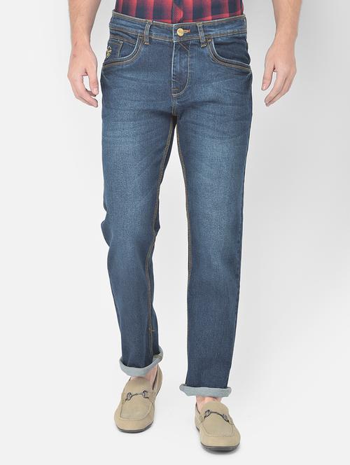dark blue solid straight fit jean - 18178830 - Very Small Image - 1